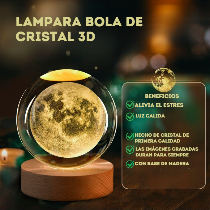 Luna 3D de Cristal